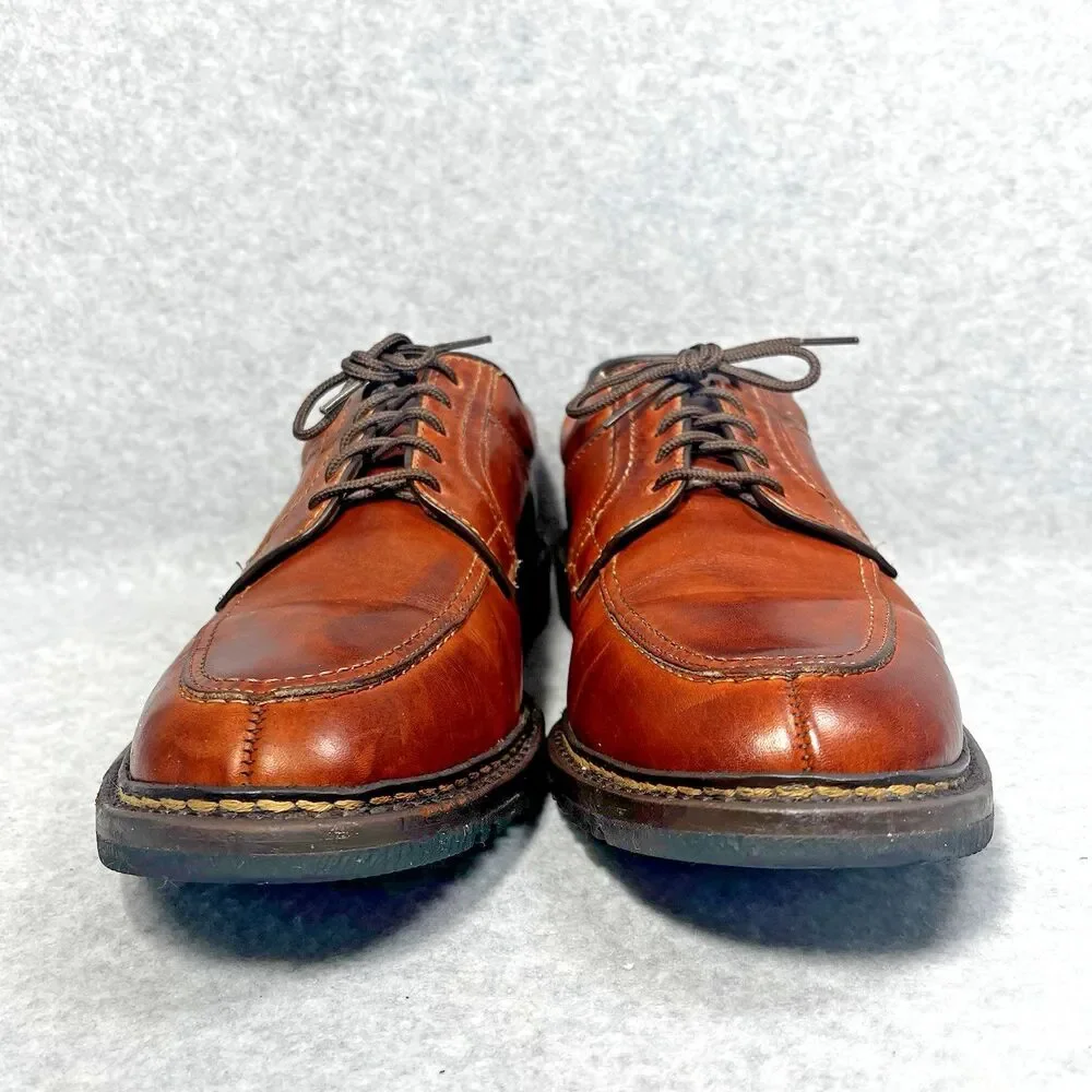 Allen Edmonds Wilbert Mens 11.5 B Cognac‎ Leather Split Toe Derby Dress Shoes
